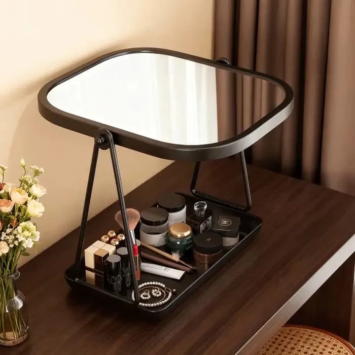Miroir de maquillage rotatif