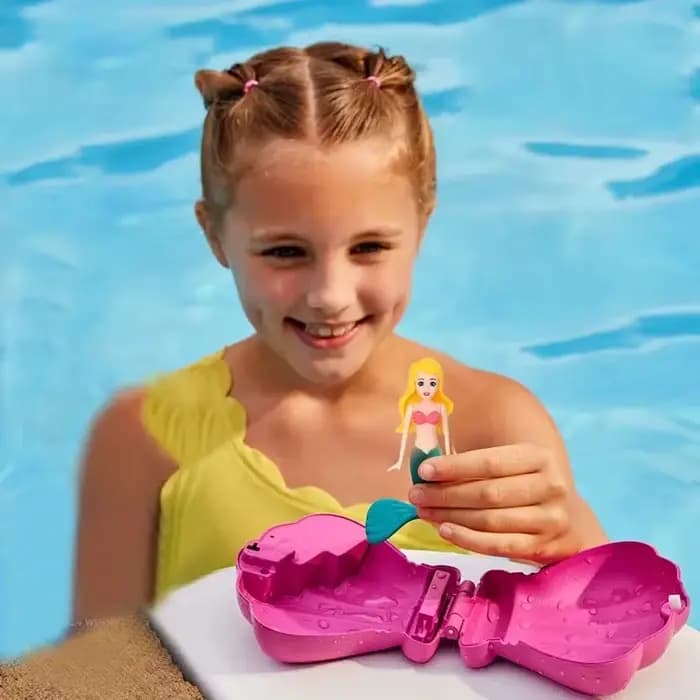 Jouets de piscine de sirène mignons, ornement de coquille de sirène, jouets au trésor, conception montante rotative, cadeau éducatif pour enfants d'âge préscolaire et fille
