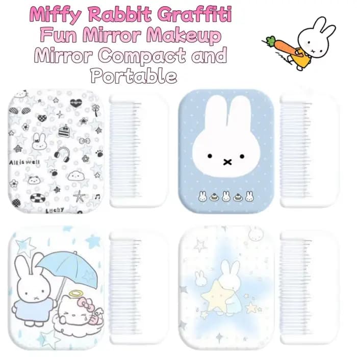 Miroir de maquillage amusant avec dessin animé Miffy Rabbit