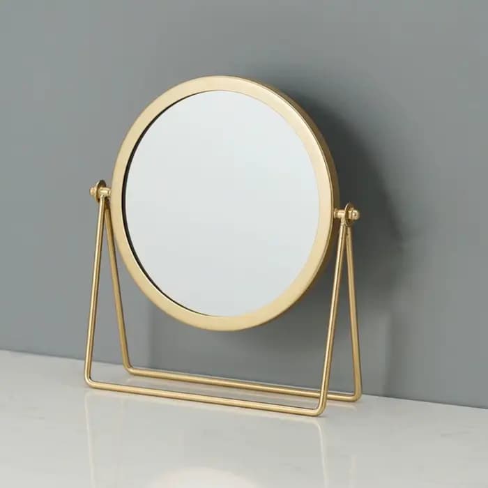 Miroir de Maquillage Rotatif Haute Définition Style Européen en Métal