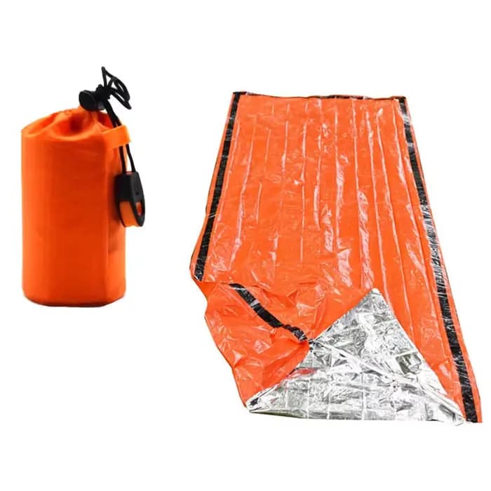 Sac de couchage de survie d'urgence Portable et étanche, équipement de Camping Edc en plein air, sac thermique, Kit de premiers secours, couverture en Mylar
