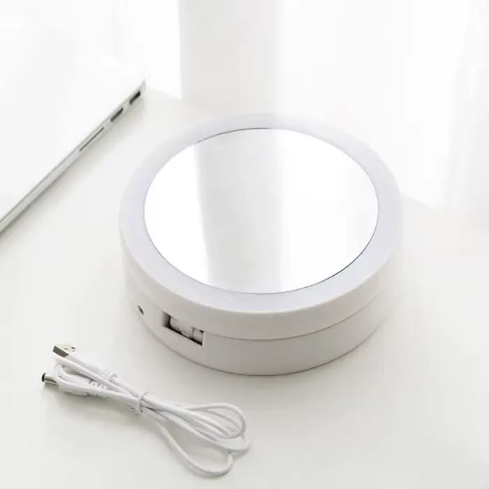 Miroir de maquillage LED à double alimentation (pile sèche/USB)