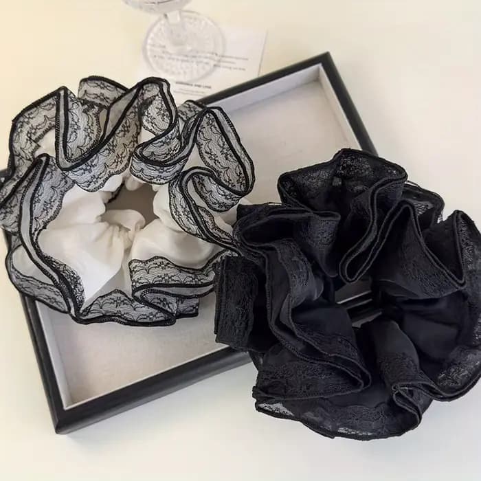 Porte-queue de cheval en dentelle de luxe, Style français, éthéré, Vintage, inspiré de la cour, chignon, accessoire pour cheveux