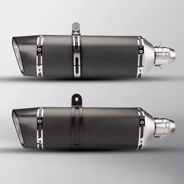 Accessoires pour système d'échappement de moto, support de fixation, anneau de fixation, fibre de carbone, acier inoxydable, pièces de rechange