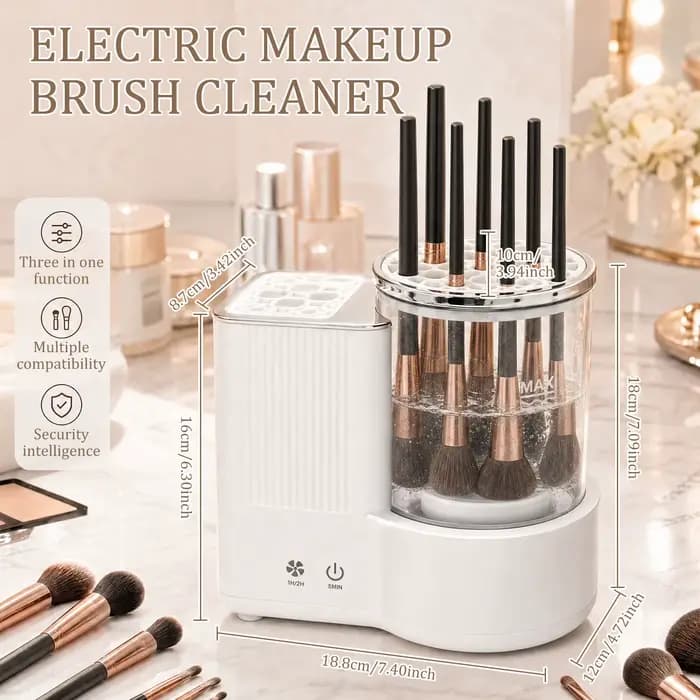 Machine de nettoyage électrique 3 en 1 pour pinceaux de maquillage