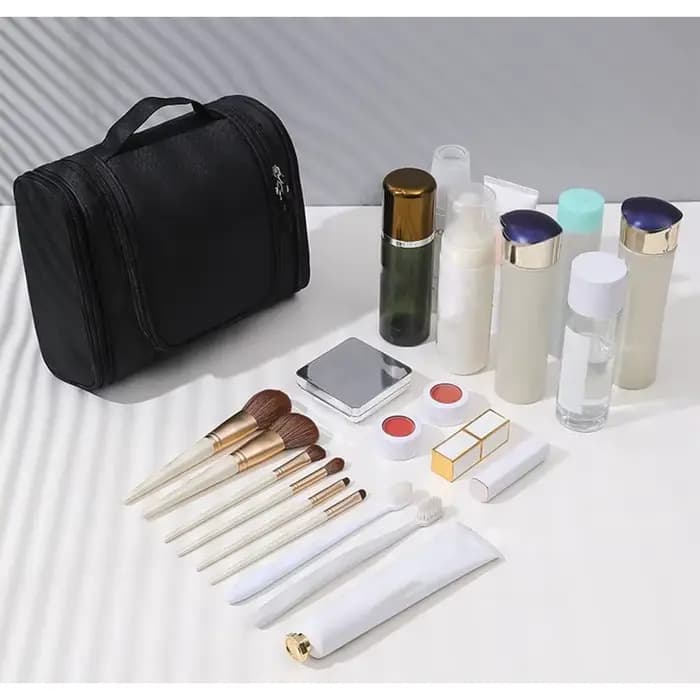 Grand trousse de toilette suspendue multi-poches avec crochet