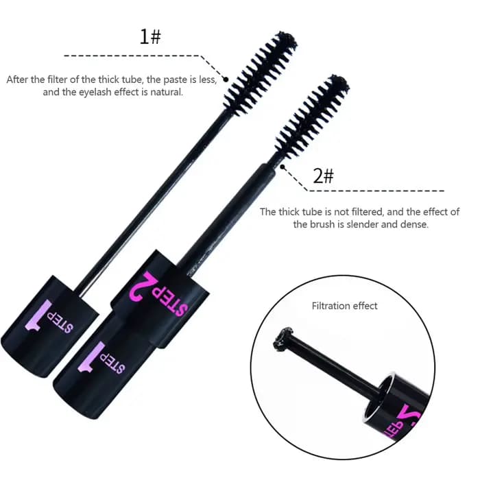Mascara à friser noir 2 en 1