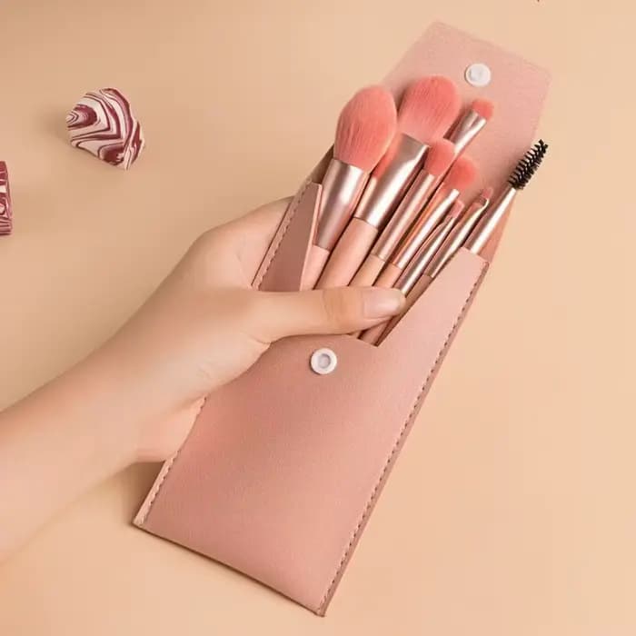 Ensemble de pinceaux à maquillage à poils doux Macaron