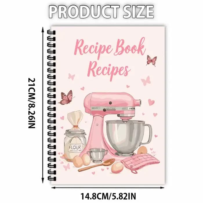 Livre de recettes vierge A5 – Planificateur personnalisé pour les amateurs de cuisine, les plans de repas de bricolage et les manuels de recettes familiales