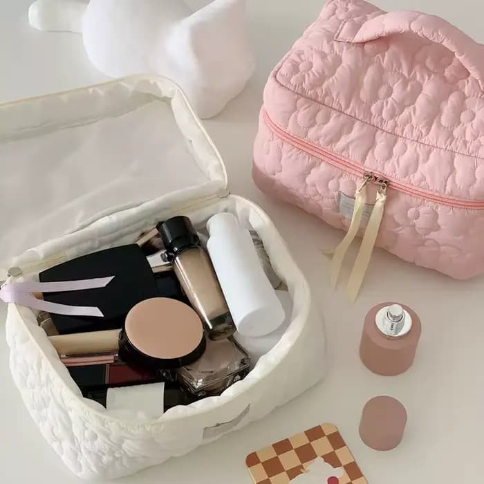 Trousse de maquillage à motif de fleurs pour femmes