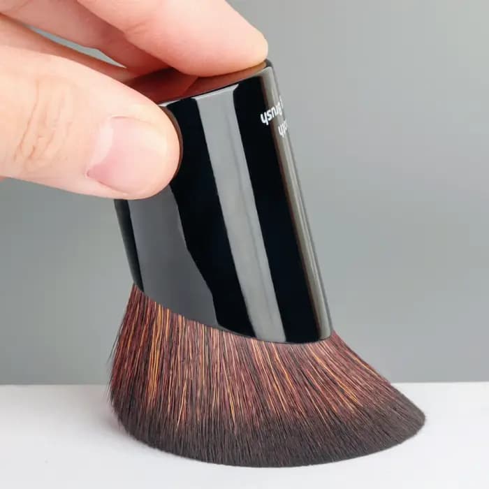 Kabuki – brosse de mélange lisse, coudée, Portable, pour poudre de voyage, fond de teint, outil cosmétique avec cheveux synthétiques