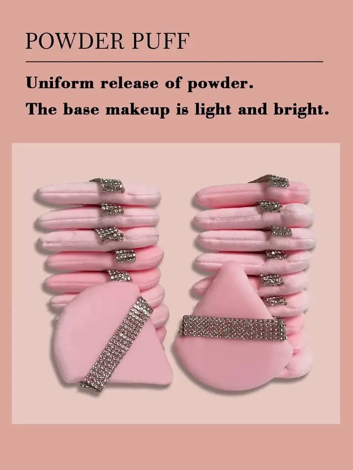 3 pièces rose Triangle poudre bouffée visage doux outil de maquillage éponge velours