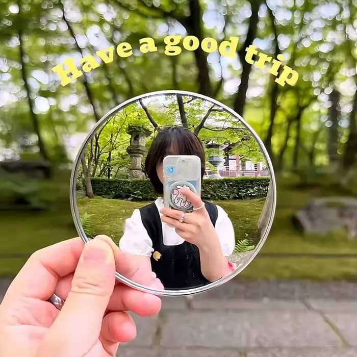 Miroir convexe rond, mini miroir portable