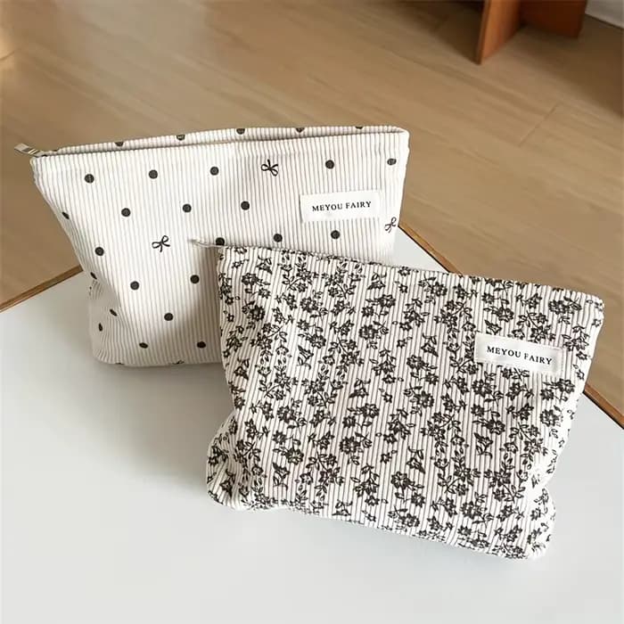Grand sac de maquillage de style minimaliste pour femme – Sac de rangement de voyage élégant à fermeture éclair avec