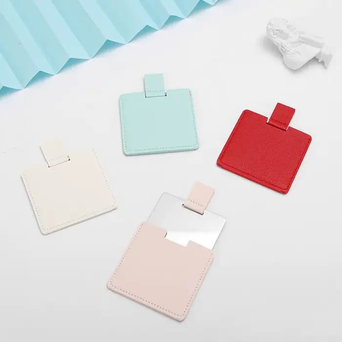 Miroir de poche compact en acier inoxydable