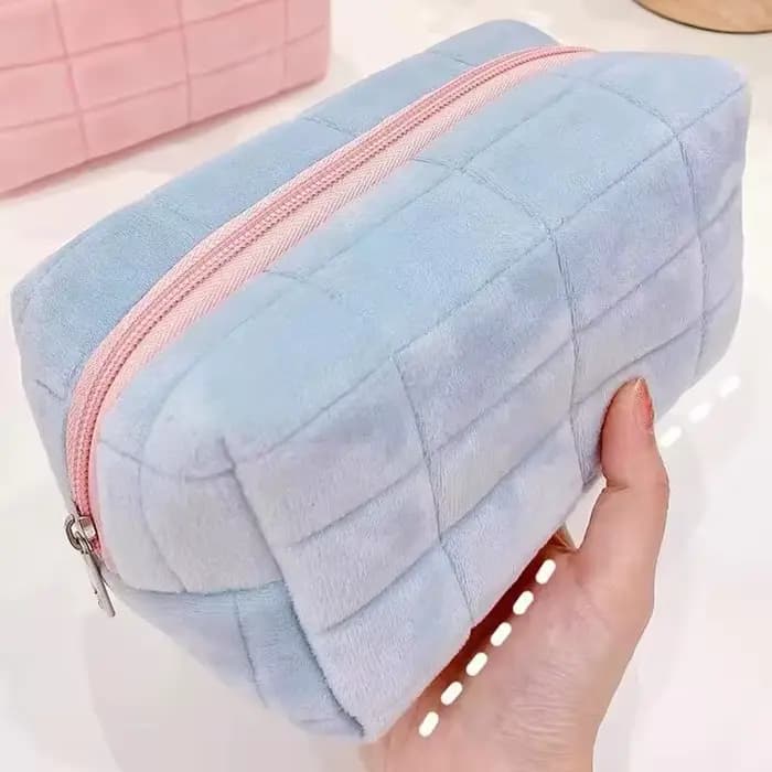 Sac de rangement de cosmétiques en fourrure solide