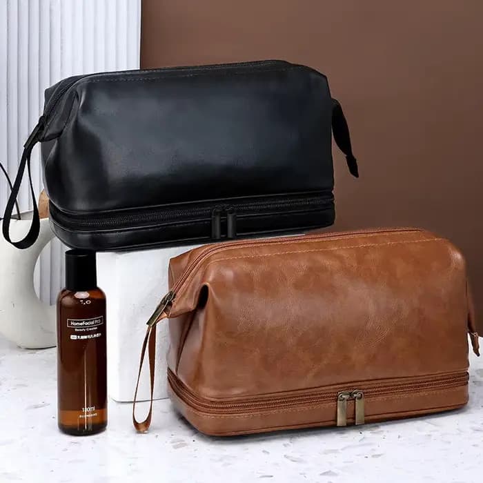 Trousse de toilette en cuir pour hommes et femmes