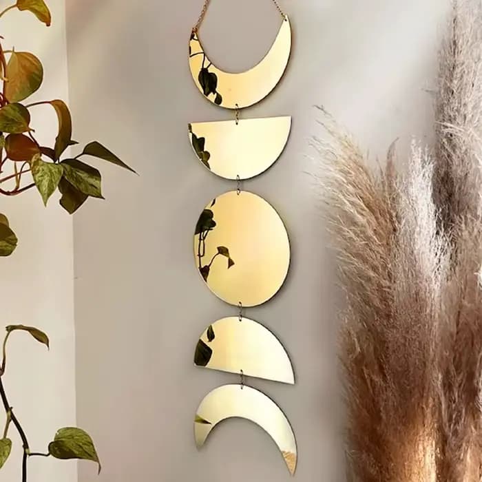 Miroir mural nordique minimaliste en acrylique soleil et lune