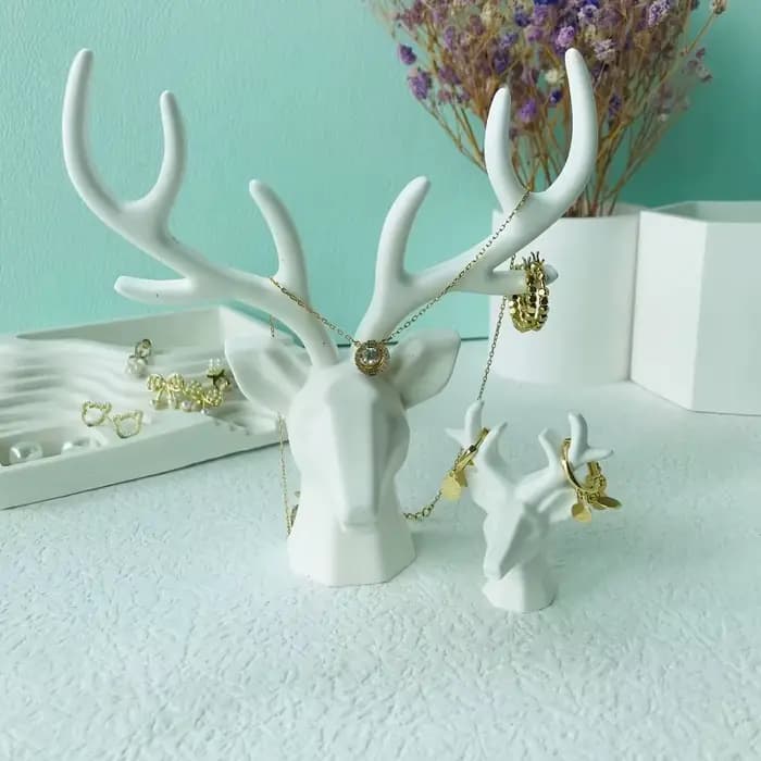 Moule porte-bijoux en bois de cerf en Silicone, support de cerf 3D, moules en résine époxy pour bricolage, décoration de maison, ornements de clôture de jardin