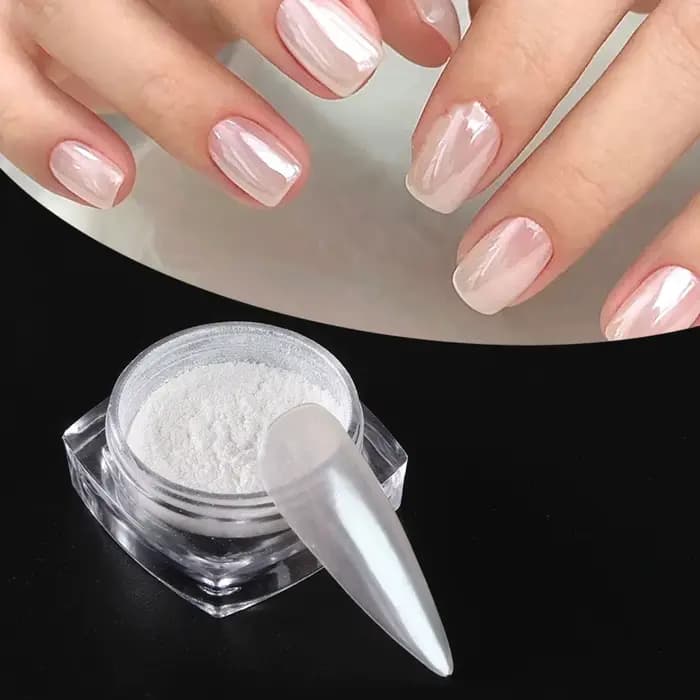 1-6 Boîtes de Poudre à Ongles Effet Miroir Perle Clair de Lune, Paillettes Blanches Fines, Pigment Effet Métallique, Gel Polish Chrome Holographique