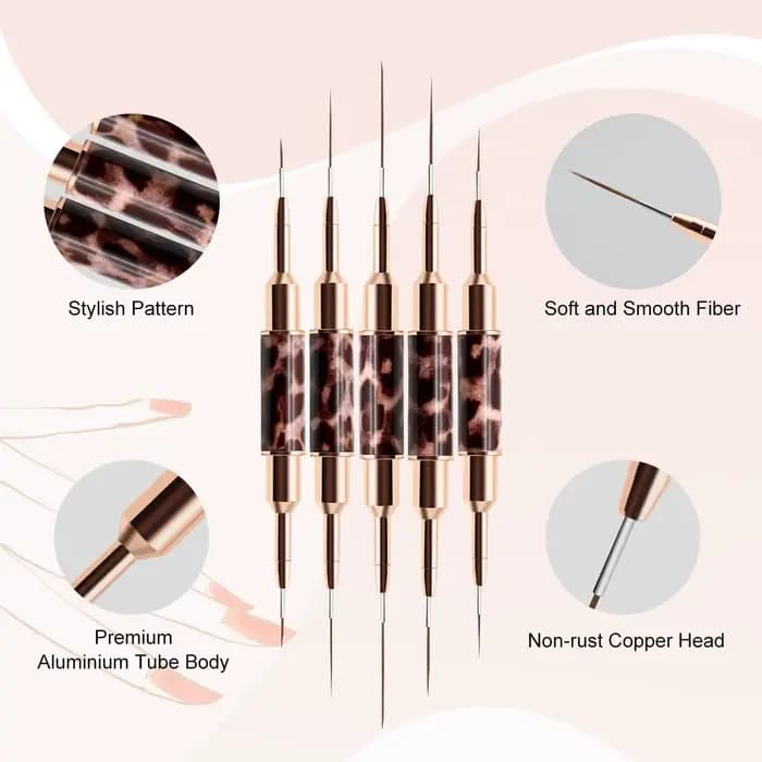 Ensemble de pinceaux à double extrémité pour la conception d'ongles