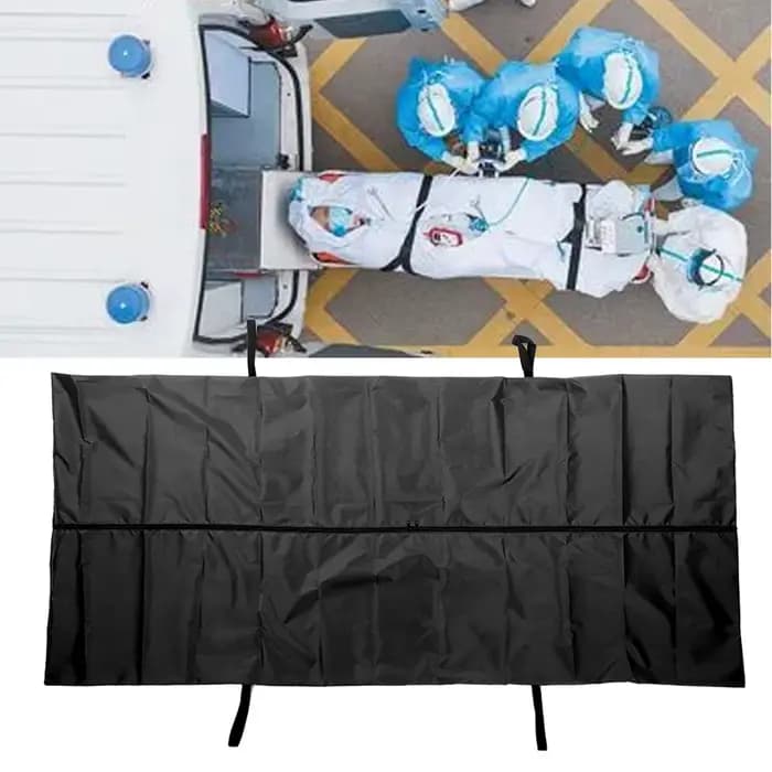 Sac pour cadavres d'urgence, sacs pour cadavres morts, poignée renforcée, Anti-fuite, tissu Oxford, Double usage, noir pour funéraires