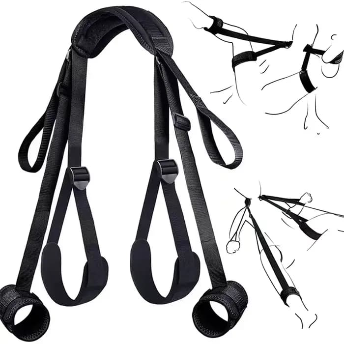 Ensemble de Bondage Bdsm, retenue érotique, sangles de jambe fendues forcées, cou, poignet, jouets sexuels SM pour femmes, produit pour Couples