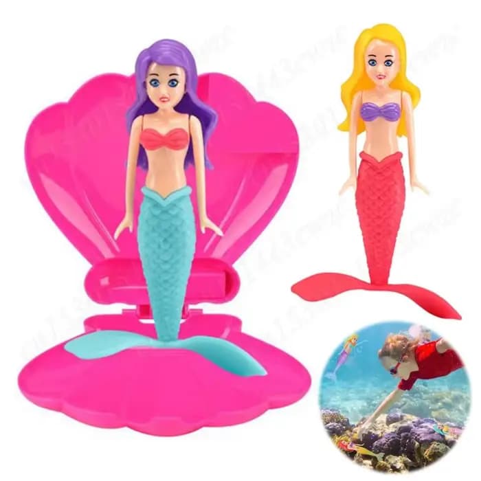 Jouets de piscine de sirène mignons, ornement de coquille de sirène, jouets au trésor, conception montante rotative, cadeau éducatif pour enfants d'âge préscolaire et fille