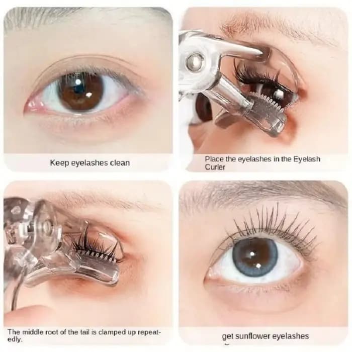 Recourbe-cils double fonction avec peigne – Options de clipser large ou partiellement