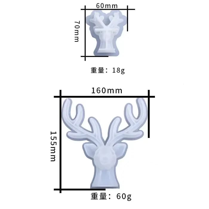 Moule porte-bijoux en bois de cerf en Silicone, support de cerf 3D, moules en résine époxy pour bricolage, décoration de maison, ornements de clôture de jardin