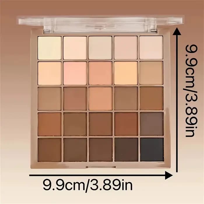 Palette de fards à paupières de 25 couleurs – Ton brut neutre gris et marron
