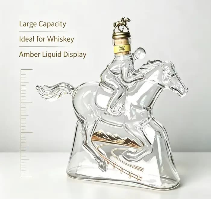 Carafe à vin fantaisie en forme de cheval, en verre artisanal, pour whisky, vodka, brandy, décoration de bar haut de gamme, cadeau pour les amateurs de vin