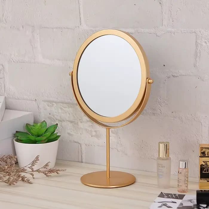 Miroir de Maquillage Rotatif Haute Définition Style Européen en Métal