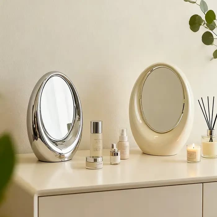 Miroir de maquillage rotatif Double face de Style de luxe