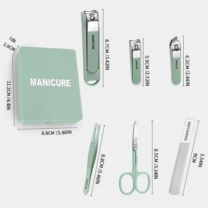 Kit de soins des ongles 6 pièces - Étui de voyage compact
