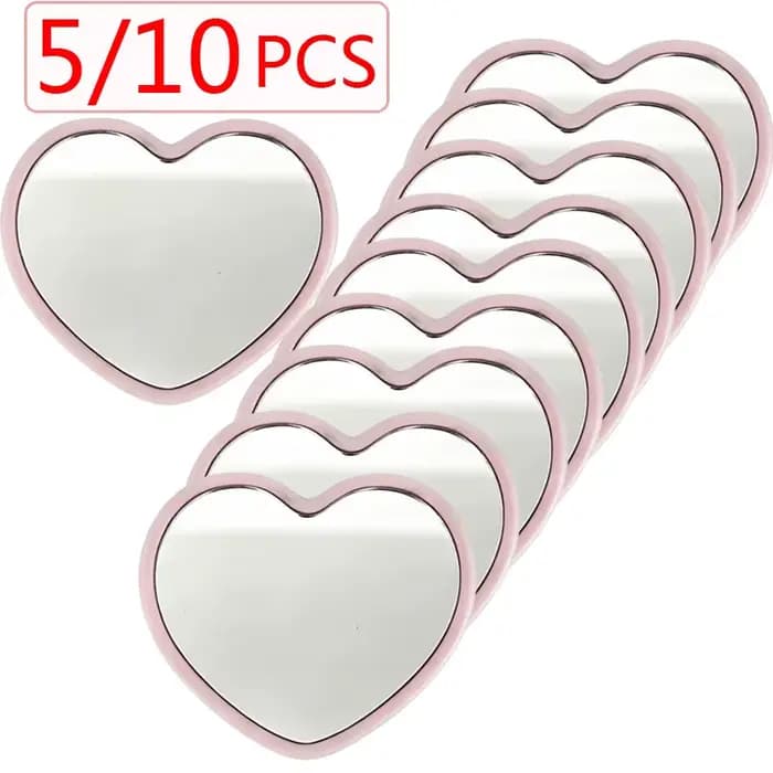 Mini miroir de maquillage mignon en forme de cœur