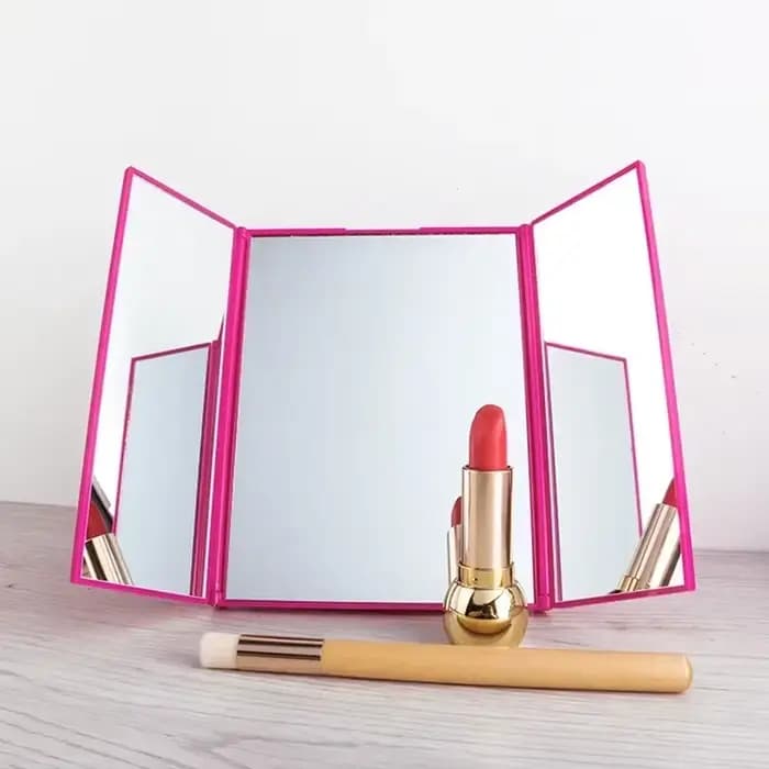 Miroir cosmétique de voyage portable à trois volets