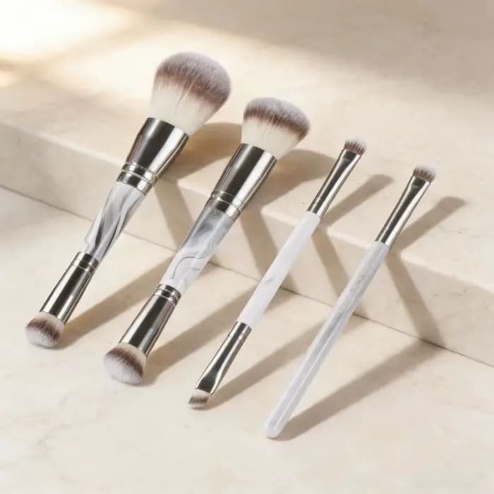 Pinceau de maquillage double tête multi-usage pour poudre libre