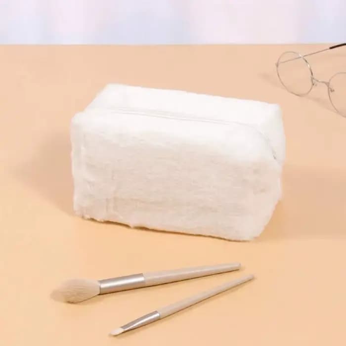 1 joli sac de rangement pour maquillage en peluche - Sac