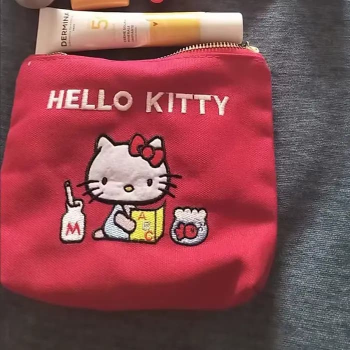 Kawaii – trousse de maquillage rouge Hello Kitty pour femmes