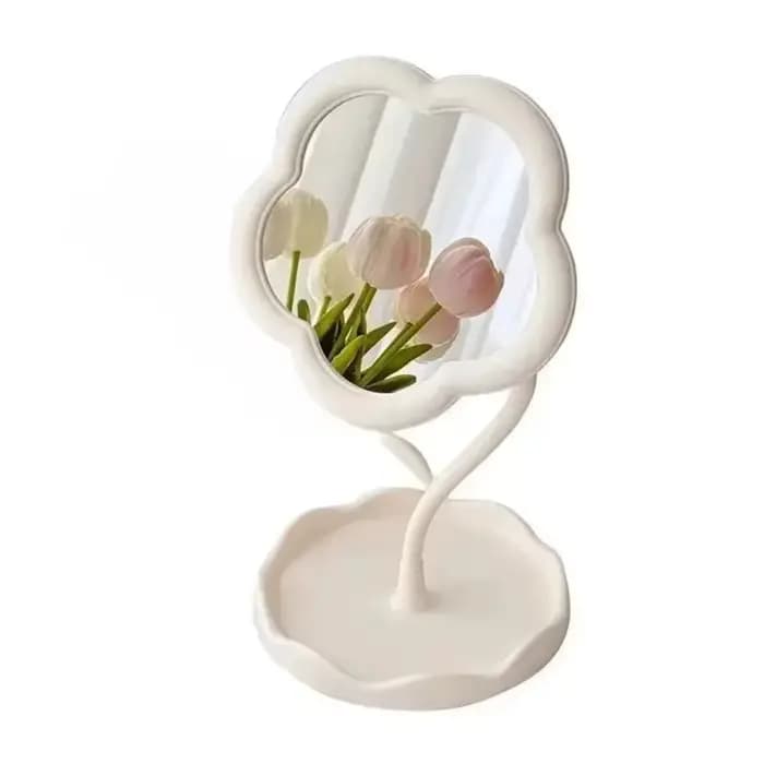 Miroir créatif en forme de fleur pour décoration de maquillage de vanité de bureau