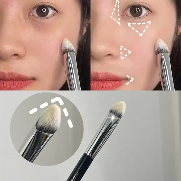 Triangle biseauté correcteur brosse cernes taches d'acné