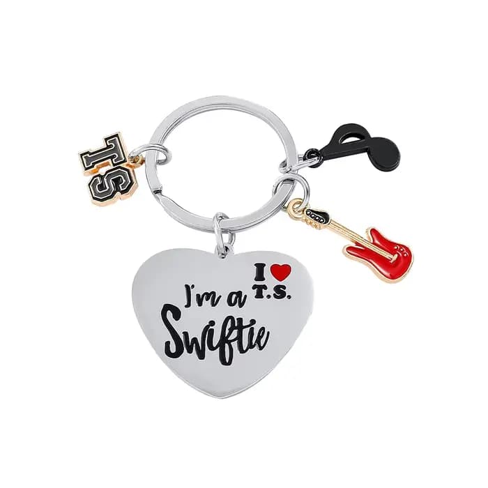 Porte-clés pendentif Star Singer Taylor, porte-clés en acier inoxydable en forme de cœur pour fans, accessoires de sac pour hommes et femmes