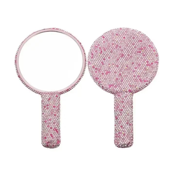 Miroir de maquillage en forme de cœur avec poignée