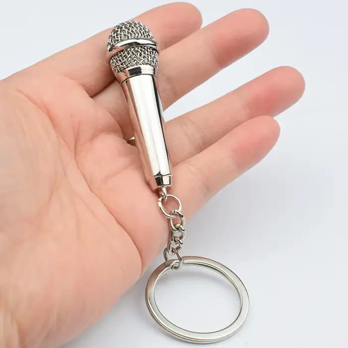 Porte-Clés Pendentif Microphone pour Homme et Femme, Chanteur, Amoureux de la Musique, Rock, Sac, Breloque, Accessoires, Bar, Cadeaux de ix, Nouveau