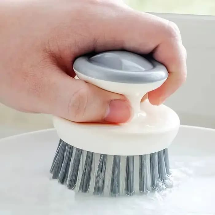 Brosse à vaisselle multifonctionnelle avec manche, brosse à poils rigides pour la vaisselle, les casseroles, les poêles et le nettoyage de l'évier