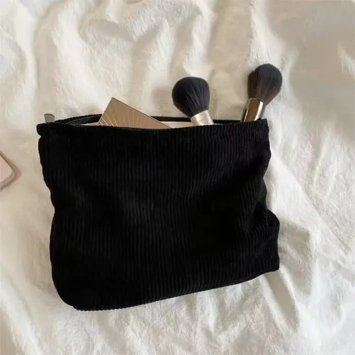 Sac à cosmétiques de voyage en velours côtelé
