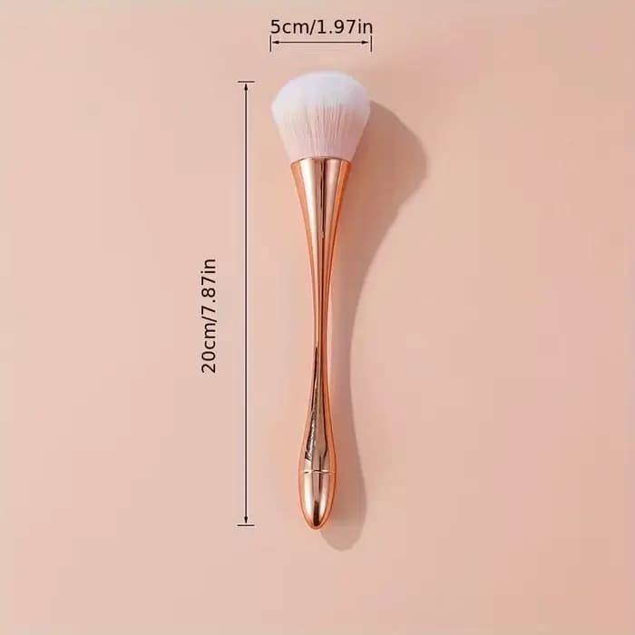 Pinceau de maquillage en forme d'éventail rose doré