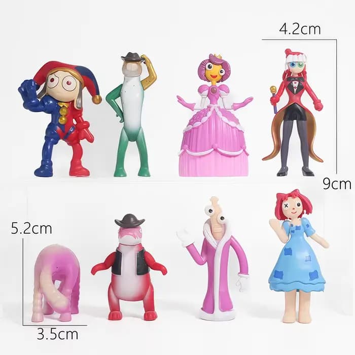 8 types de figurines étonnantes avec figurines magiques du Cirque Numérique, accessoires d'art de dessin animé, jouets anime récompensants, cadeaux d'anniversaire