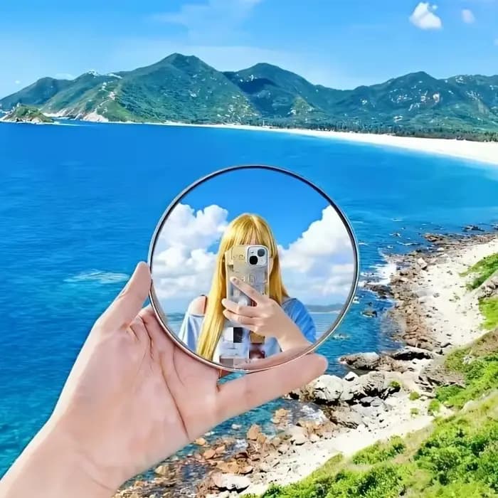 Miroir convexe rond de voyage